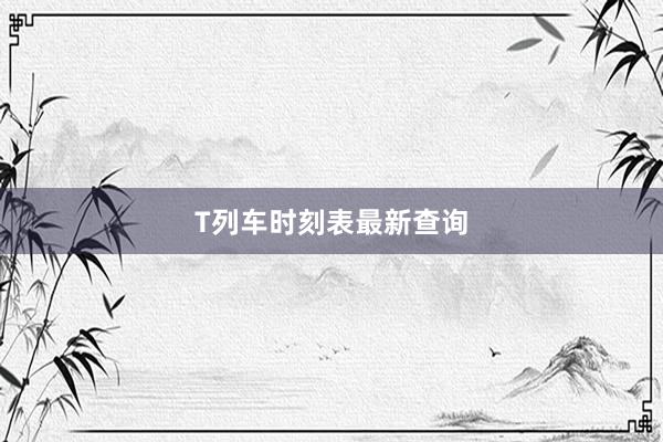 T列车时刻表最新查询